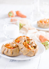 Baked vegetarian  buns with vegetables