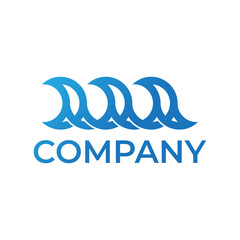 letter W wave logo design