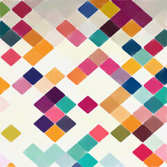 Colorful squares pattern with a rough texture. Background texture wall and have copy space for text. Picture for creative wallpaper or design art work.