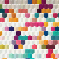 Colorful squares pattern with a rough texture. Background texture wall and have copy space for text. Picture for creative wallpaper or design art work.