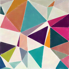 Colorful triangles pattern with a rough texture background. Background texture wall and have copy space for text. Picture for creative wallpaper or design art work.