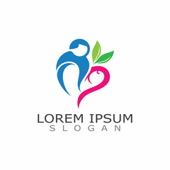 Mom and baby care logo design concept inspiration template  icon