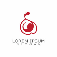 Mom and baby care logo design concept inspiration template  icon