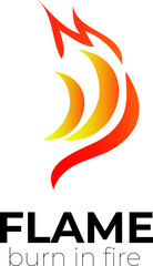 Fire flame Logo design luxury vector template