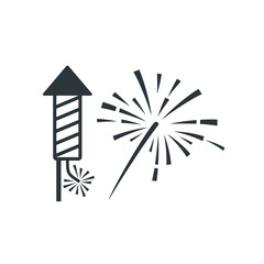 illustration of fireworks, vector art. 