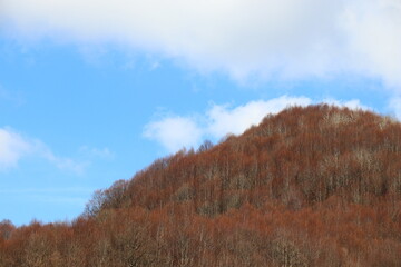 blue sky and winter mountains