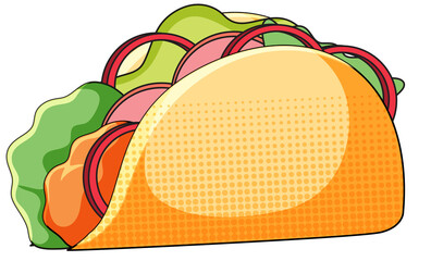 Taco on white background