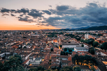 sunset over the city