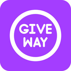 Give way Vector Icon Design Illustration