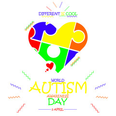 Fototapeta na wymiar World Autism Awareness Day. Autism awareness concept. Medical flat illustration in bright colors