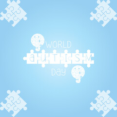 World Autism Awareness Day. April 2nd. Templates for cards, posters with text inscriptions.