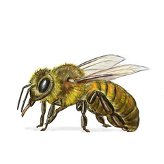 Illustration Biene - digital Art - Zeichnung coloriert