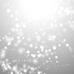 silver background bokeh bling snow flake confetti