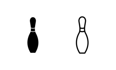 Bowling icon vector. bowling ball and pin sign and symbol.