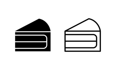 Cake icon vector. Cake sign and symbol. Birthday cake icon