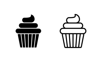 Cup cake icon vector. Cup cake sign and symbol