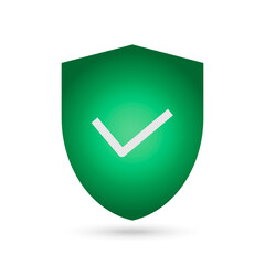 Green Secure Hosting Icon. Flat Design, Vector Illustration.