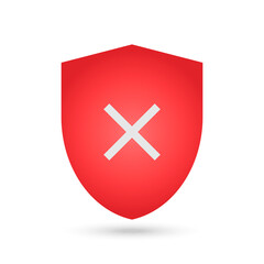 Red Secure Hosting Icon. Flat Design, Vector Illustration.