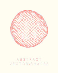 Geometric shape for design. Wireframe illustration. Molecular grid. 3d technology style. Vector illustration. Futuristic connection structure for chemistry and science.