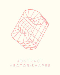 Geometric shape for design. Wireframe illustration. Molecular grid. 3d technology style. Vector illustration. Futuristic connection structure for chemistry and science.