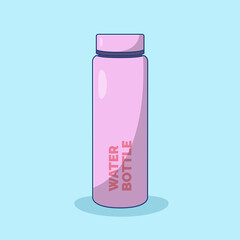 Water Bottle Vector Icon Illustration. Sport Water Container Vector. Flat Cartoon Style Suitable for Web Landing Page, Banner, Flyer, Sticker, Wallpaper, Background