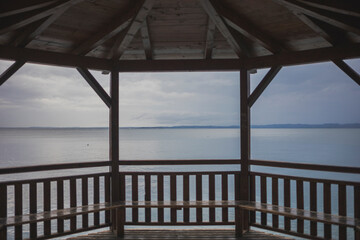 Fototapeta na wymiar view of the lake garda from the terrace