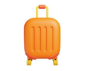 3d render illustration of Suitcase isolated on white. Travel icon summer vacation concept