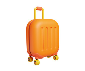 3d render illustration of Suitcase isolated on white. Travel icon summer vacation concept