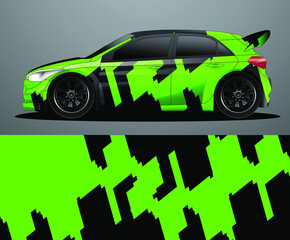 Rally car decal graphic wrap vector, abstract background