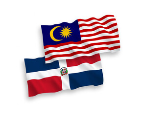 Flags of Dominican Republic and Malaysia on a white background