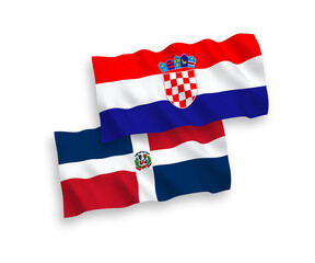 Flags of Dominican Republic and Croatia on a white background