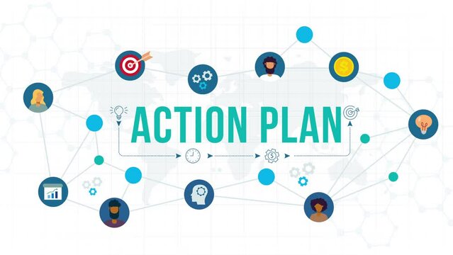 action plan concept animation.4K motion animation