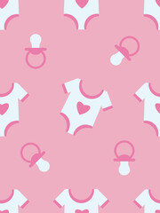 Seamless pattern "It's a girl"