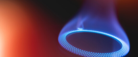 Conceptual photo of gas burners, gas CRISIS in the whole world