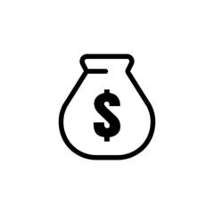 money bag icon with dollar. line icon style. suitable for money symbol, business. simple design editable. Design template vector