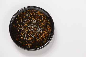 Various delicious sauces are ready to eat.