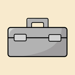 Suitcase illustration isolated on colorful background.