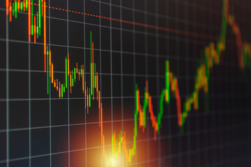 Screen electronic stock exchange online trading platform,selective focus,closeup.