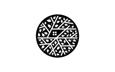 Creative abstract life rooted on white background vector logo design template