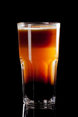 fruit iced cocktail on black background