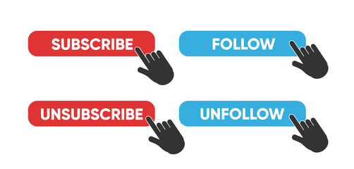 Fototapeta premium Subscribe and Follow button Vector Template Design