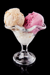 ice cream isolated on black