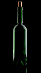 bottle of wine isolated on black