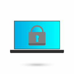 Computer security vector illustration with padlock