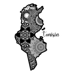 Tunisia Country Mandala © Tien Stencil