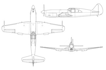 Vistas de avi&oacute;n de combate antiguo