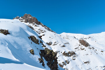 snow covered mountains