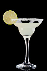 martini cocktail on black background