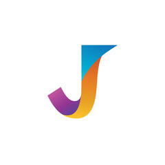 Letter J With Fold Shape Logo Design