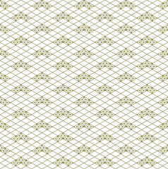 Seamless traditional Japanese ornament Kumiko.Golden color lines.